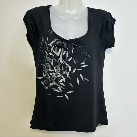 ◾️The North Face Button Bust Leaf Graphic Black Tee Shirt - Picture 1 of 8